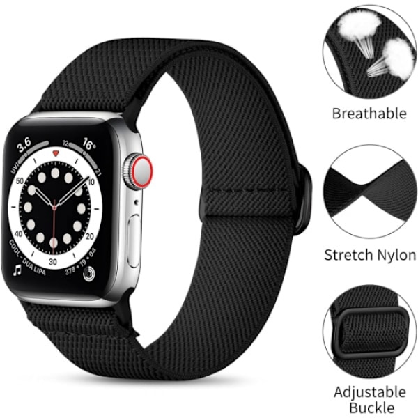 Loop-rem kompatibel med Apple Watch-rem Justerbar Nylon Spo