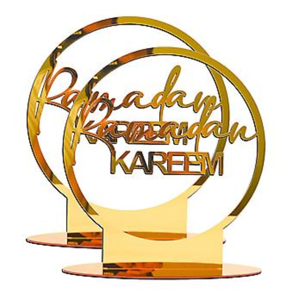 2 kpl Eid Mubarak -koriste Ramadan-käsityökoristeloma-työpöydän koriste 22.50X20.00X7.00CM