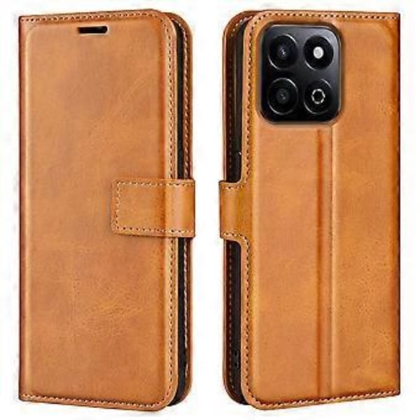 For Honor 200 Smart 5G/X7c 4G Stand Case Anti-Ridse Kalve Læder Tekstur Telefon Cover (Style C)