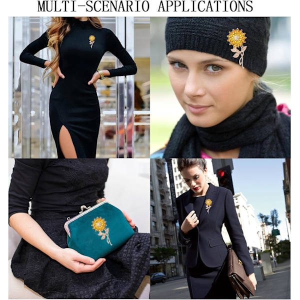 Kristalldiamant blomma brosch pin, strass brosch, bröllop bankett fest kläder accessoarer brosch, kavajslag elegant klänning