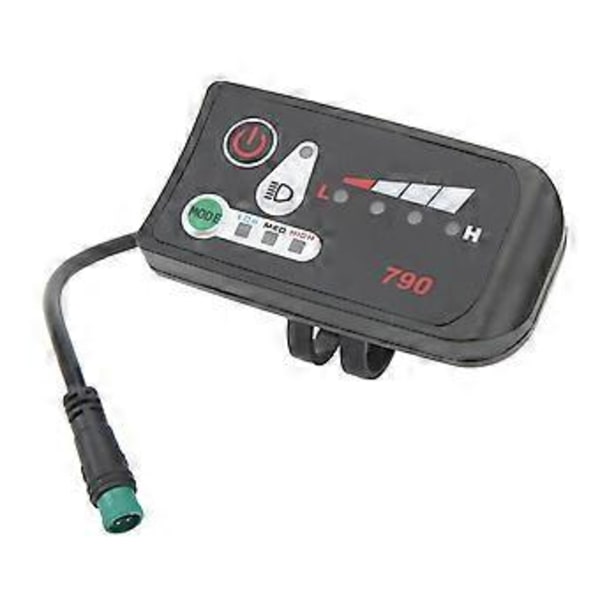 Elektrisk cykel LED strømvisningspanel Elektrisk cykel modifikationsvisning meter med vandtæt 5P han-stik til 22,2 mm styr (36V)