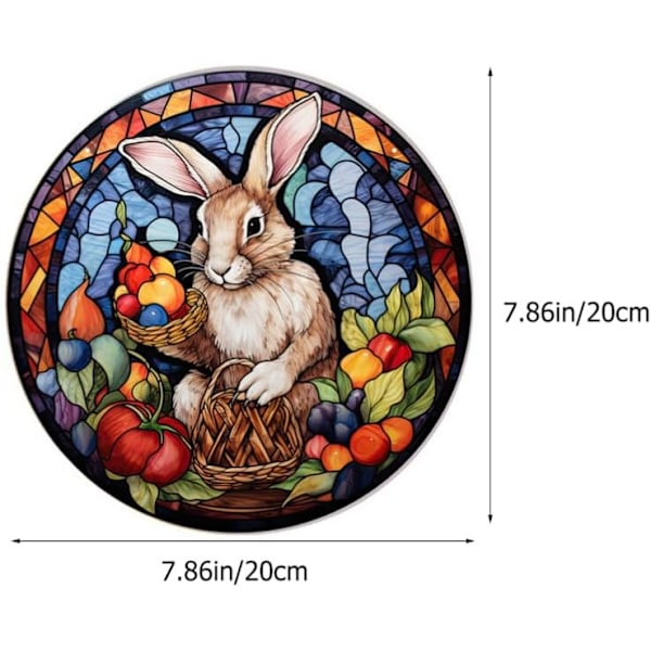 Påske solfangere Farget glass Vindu Hengende paneler Veggkunst Akryl Kanin Skilt Anheng for Vindu Dekor Påskedag Gaver