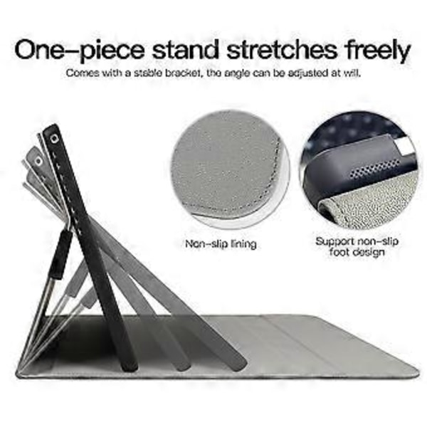 Til Microsoft Surface Pro 10/9 Etui Stativ Læder Beskyttelsesærme med Pen Holder - Sort (Sort)