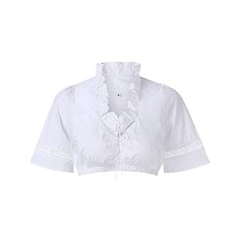 Elegant Dirndl Bluse til Kvinder Sort Dirndl Bluse Blondebluse til Oktoberfest, 100% Ny