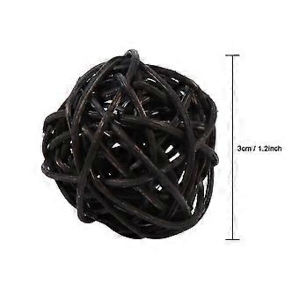 20 stk Dekorative Rattan Kuler Ornamenter Bryllup Jul Bursdagsfest Dekorasjoner (Svart)