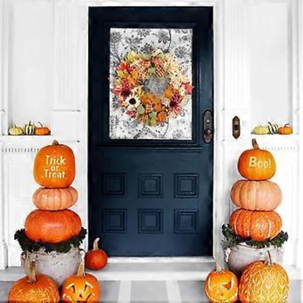 30*30cm Kunstig Blomst Efterårskrans Dørdekoration Thanksgiving Ahornblad Halm Vinstok Cirkel Dekoration Vægophæng