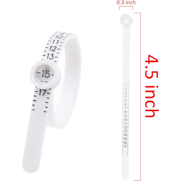 2X Sormuksenkokoa Mittaava Instrumentti - US Koko 1-17 - Tarkka mittaus