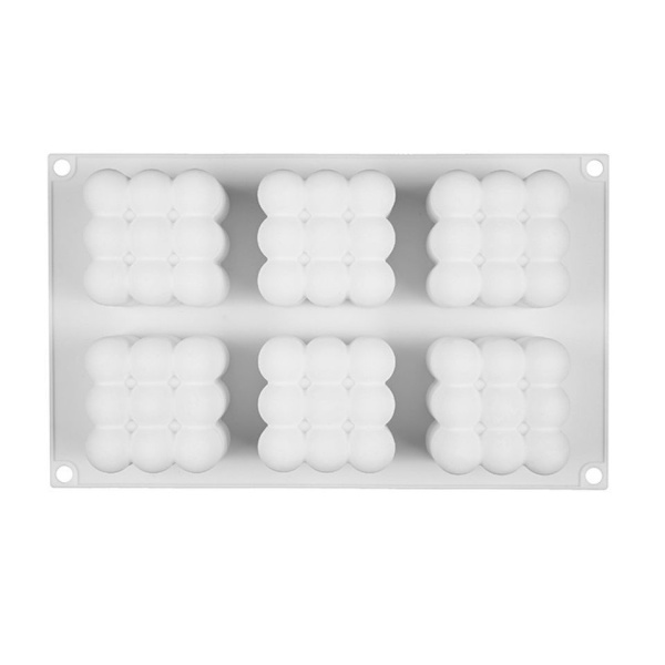 6 i 1 Ljus Silikonform 3D Magisk Bubbla Kub Boll Hartsform