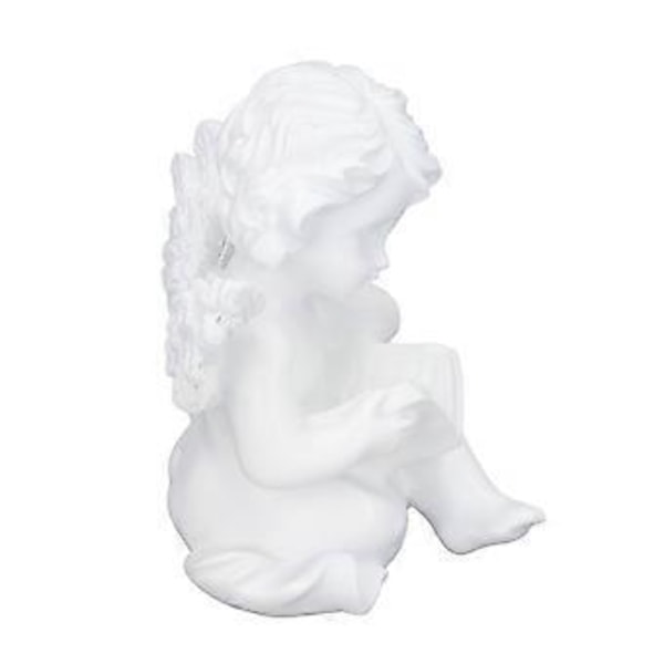 Kerub Statue Livagtigt Udseende Boglæsning Holdbar Resin Bredt Anvendt Haveengel til Soveværelse Kontor Bibliotek