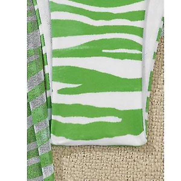 Naisten 3-osainen uimapuku, solmittava tie dye -halterbikinisetti pitkähihaisella rantapeitolla, vihreät raidat (M)