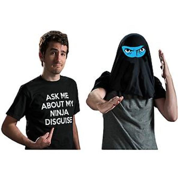 Flip Mask Fun Kortärmad Andningsbar Rundhalsad Sommartopp För Kvinnor Män (L Liten Blå)