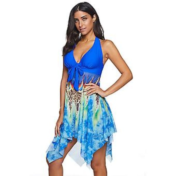 Pigebikini med nederdel - Plus Size - Split Bikini - Kvinders Badetøj 3XL