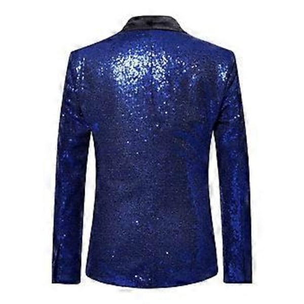 Miesten muotipuku paljeteilla, rento bleiseri hääjuhlaan, saatavilla useita kokoja (2XL sininen)