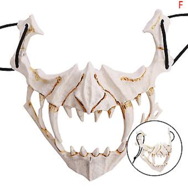 Halloween Demon Mask Karneval Varulv Skalle Mask Cosplay Kostymer Anime Cosplay Mask Ansiktshuvudbonad Skräckfest Rekvisita (F)