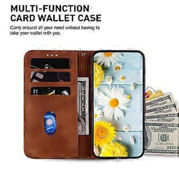 Xiaomi Redmi Note 12 4G Lompakkokotelo Jalustalla PU-nahkaa Lily Flower -kuvioitu Puhelinkotelo (Tyyli E)