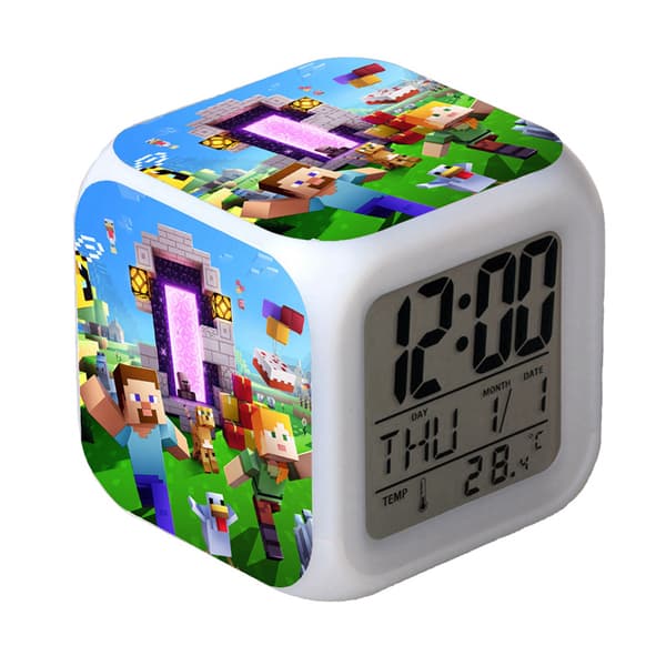 Digitaalinen monitoiminen herätyskello Minecraft-herätyskello LED-versio