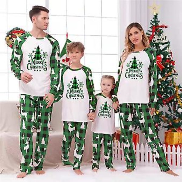 Julepyjamas til familien - matchende pyjamas til far, mor, datter og søn - juleaften nattøj - pyjamas sæt (18 måneder spædbørn)