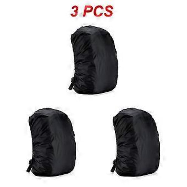 1~8PCS 35-80L Nylon Backpack Rain Dustproof Cover Waterproof Cover Outdoor Climbing Hiking Mountaineering Backpack Bag Cover( Black 55-60L 3pcs)