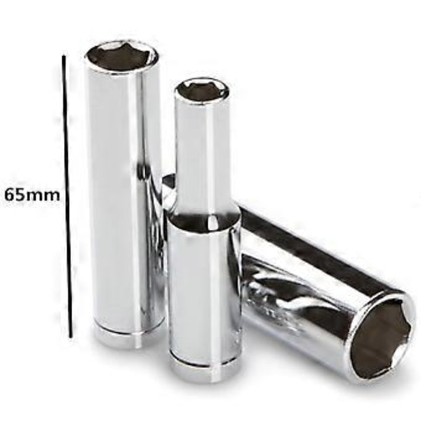 Uusi ammattikäyttöön tarkoitettu 8-osainen 3/8 tuuman syvä hylsysarja, metrinen, 10 mm - 19 mm