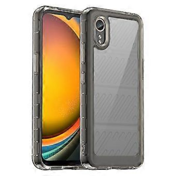 Samsung Galaxy Xcover7 puhelinkuori, pudotussuoja TPU + akryylikuori (läpinäkyvä harmaa)