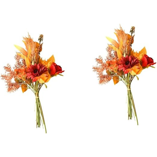 2 stk bukett kunstige blomster julepynt tørket flyt