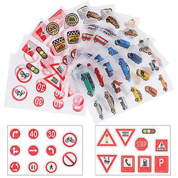 1 Set Bilstickers Vägskyltar Dekaler Gatuskyltar Dekorativa Pappersdekaler Hemväggdekaler