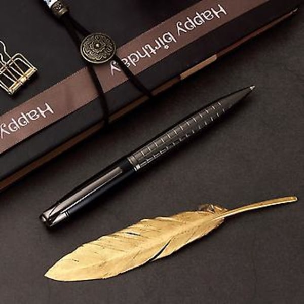 Luksuriøs Metal Graveret Twist Kuglepen Business Signatur Rollerball Business (Guld)