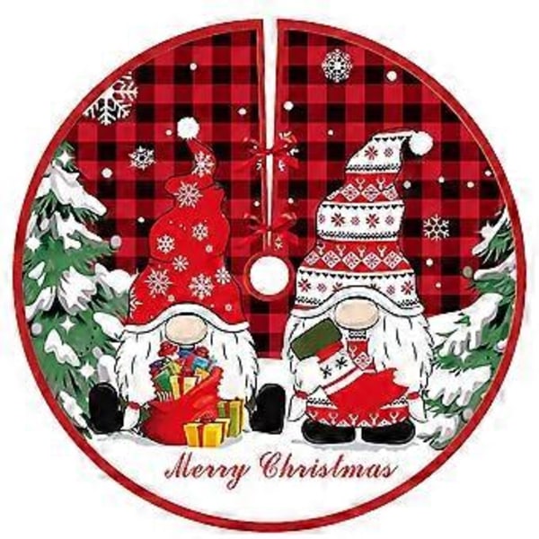 Juletrærskjørt 90cm Grønn Monster The Grinch Dverg Julenissen Jul Ferie Tre Bunndekorasjon (D)