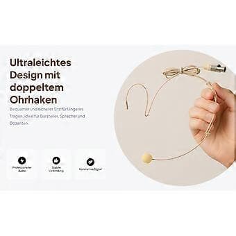 2X Profesjonelt ørekrok-headset / hodebåren mikrofon
