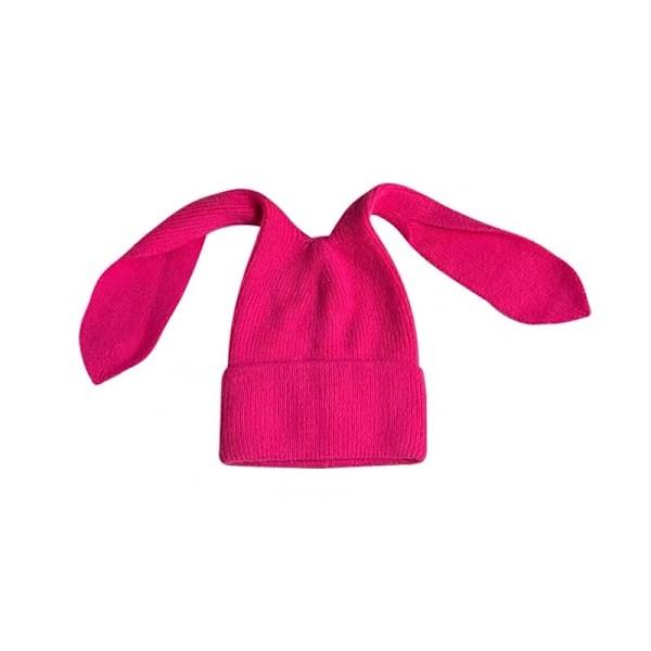 Y2k Bunny Ear Knit Beanie Hat for Women Cute Skull Cap Warm Winter Hat