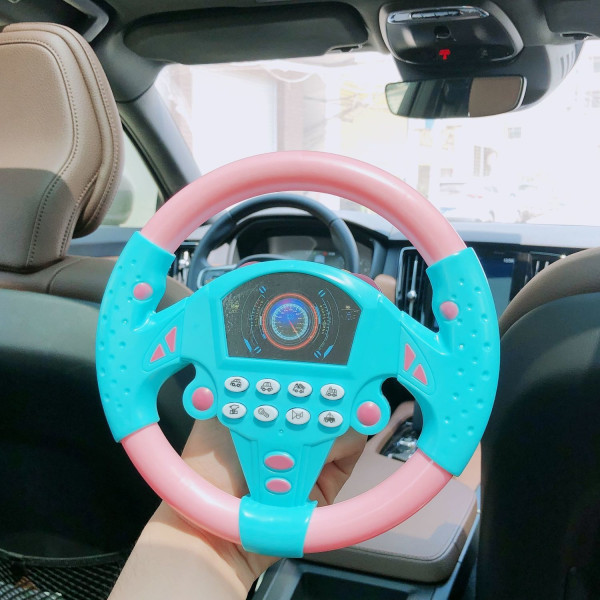 Children's Steering Toy Copilot Simulation Steering Wheel with Li