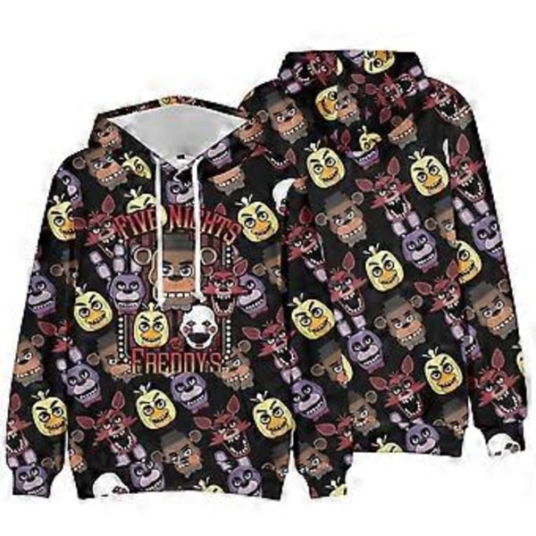 Five Nights at Freddy's 3D-printade Hoodies för Barn - Huvtröja, Casual, Långärmad, Pullover, Topp (7-8 År D)