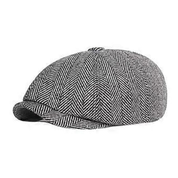 Newsboy Hatt Pojke Hatt Herr Flat Cap Huvudbonad Mjuk Födelsedagspresent Manlig Basker Hatt Flap Cabbie Hatt för Camping Fiske (Ljusgrå)