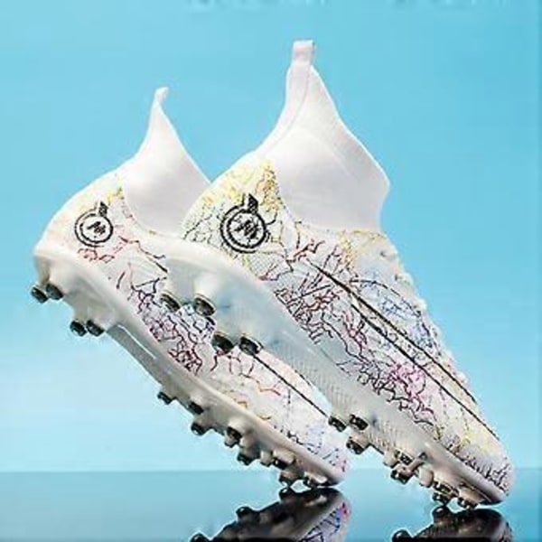 Fotbollsskor för män Halkfria fotbollsskor Grässkor Fotbollssneakers Yj068 (44 vit)