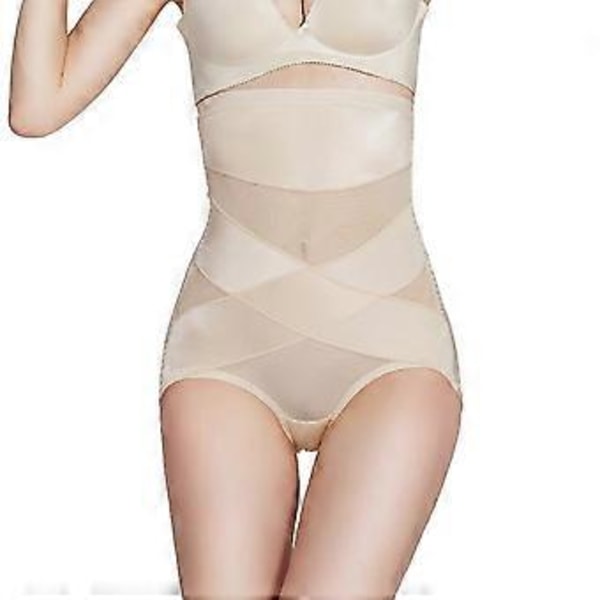 Formande trosor för kvinnor, rumplyft, hög midja, dubbel magkontroll, midjetränare, kroppsformare 1 st (2XL Beige)