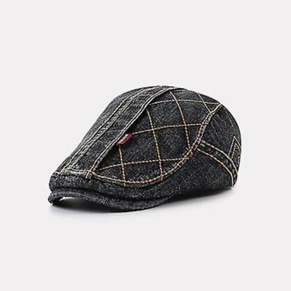 2023 Forår og Sommer Denim Ivy Hat til Dreng Pige Dame Bomuld Vask Gammel Lille Størrelse Beret Mænd Jeans Maler Hat 52-56cm (Mellemblå)