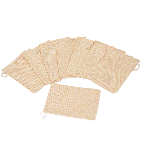 20 stk. 17x23cm Burlap Taske, Linned Snøreposer, Genanvendelige Sto