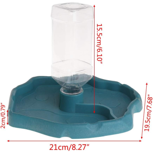 Reptil Vatten Dispenser, 2-i-1 Anti-Överflöde Skål Mat Dispenser
