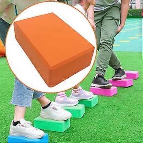 Balans Stepping Stone Sensorisk Halkfri EVA Material Sensoriska Leksaker Hinderbana Yogablock för Barn Småbarn Åldrar 3+ (orange)
