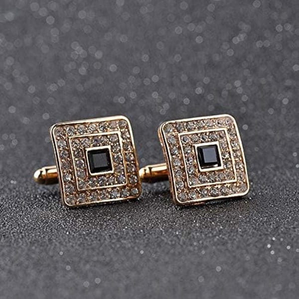 Fashion Square Cubic Zirconia Plus Crystal Personality 2 PCS Miesten Paidan Kalvosinnapit