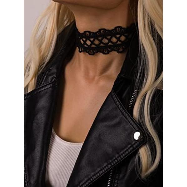 Gotisk svart spets choker halsband, viktoriansk spets choker, gotisk choker, Halloween jul nyår smycken present till kvinnor