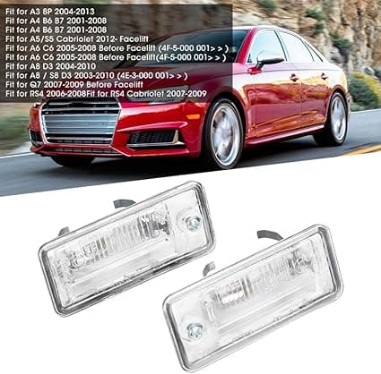 Nummerplåtsbelysning, 1 par lampor 8E0807430A 8E0807430B Nummerplåtsbelysning