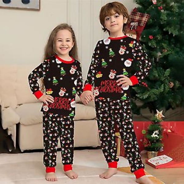 Julefamiliens Matchende Pyjamas Far Mor Datter Søn Trykt Natøj Ferie Soveværelse Jule PJs Sæt Pyjamas (9-10 År Børn)