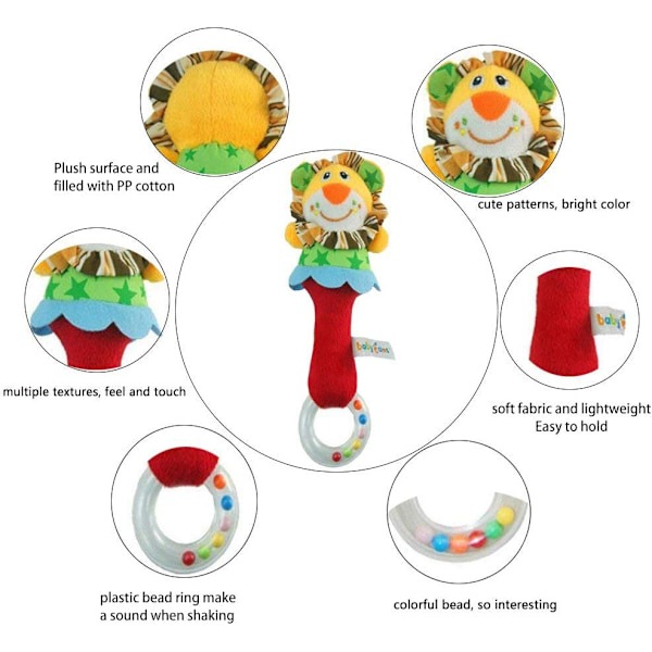 Baby Soft Rattles Shaker, Spädbarnsutveckling Handgrepp Baby To