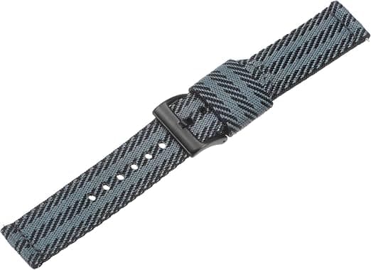 Sort Grå Nylon Stribet Rem til Ur 22mm Bredde Premium Nylon Rem til Mænd