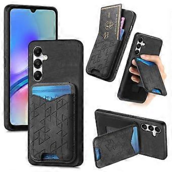Til Samsung Galaxy A05s 4G Etui med Præget Mønster, Kortholder, Støttefod, Læder Bagside (Stil D)