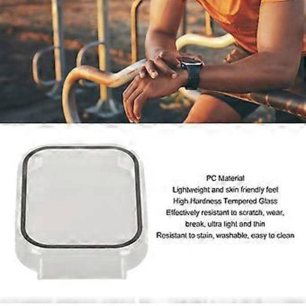 Klockskärmskydd PC heltäckande med härdat glas skyddsfodral Klockskärm T1 transparent