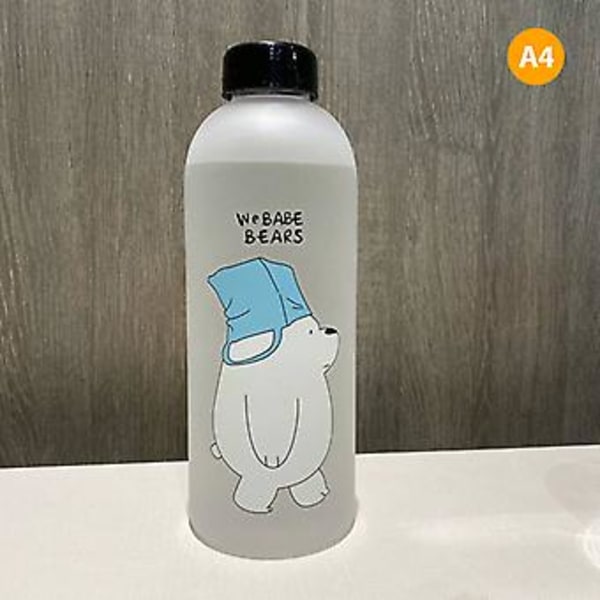 1000ml Søt Panda Bjørn Koppen Plast Transparent Frost Cartoon Vannflaske (A4(1000ml))