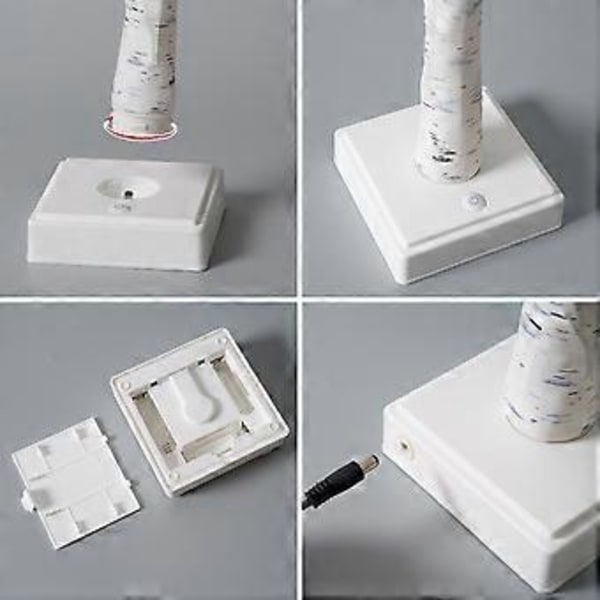 Snöbjörk blomsterkonst jul nyårsträd kontext landskapsljus, smyckesställ, kreativ (batteri*kontakt)