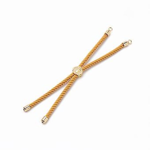 5 stk Nylon Twisted Snore Armbåndsfremstilling Skyder Armbåndsfremstilling Med Messingfund For Smykkefremstilling Dekoration Tilbehør (Kamel)